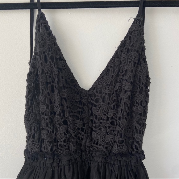 Last chance to buy! RAGA Black Open-Back Crochet Bodice Mini Dress - Picture 7 of 14